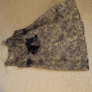Black and gold brocade dress